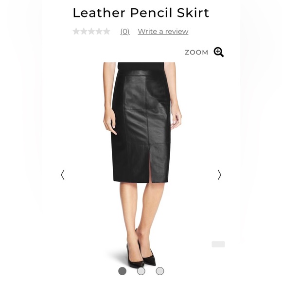 White House Black Market Black Leather Skirt size 10 NWOT - Picture 1 of 13